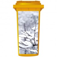 Fresh Snow On A Branch Wheelie Bin Sticker Panel